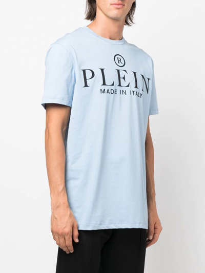 Philipp Plein Logo-print Short-sleeved T-shirt In Blue