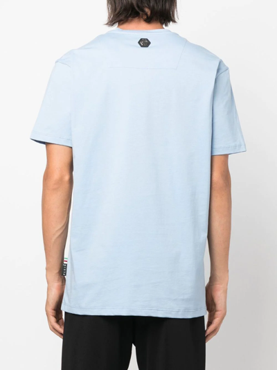 Philipp Plein Logo-print Short-sleeved T-shirt In Blue