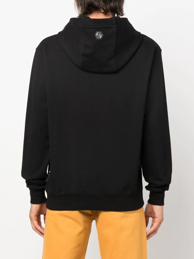 Shop Philipp Plein Logo-print Pullover Hoodie In Black