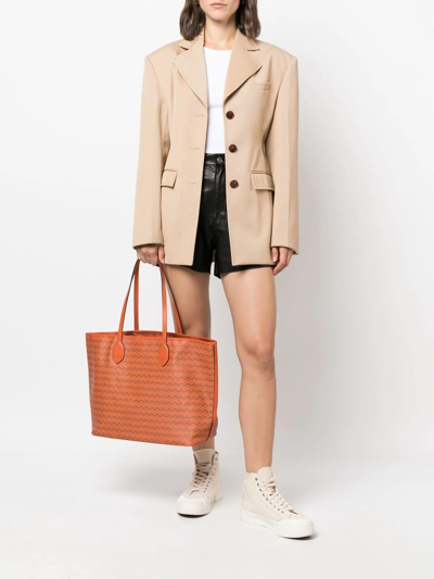Delage Check-print Shoulder Bag In Orange