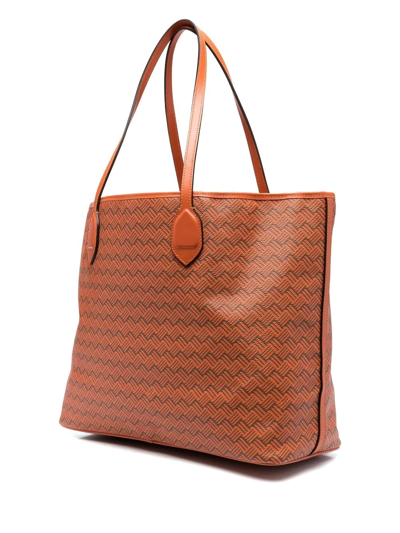 Delage Check-print Shoulder Bag In Orange