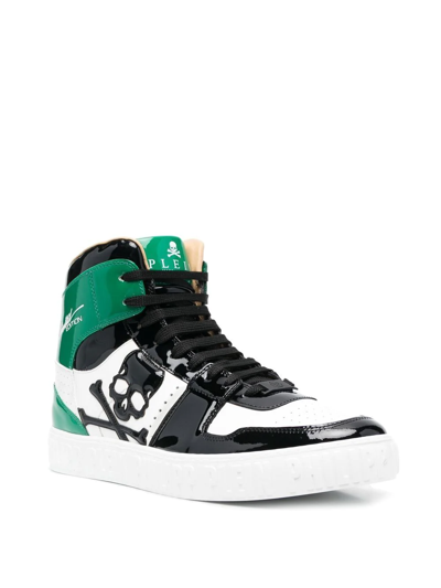 Shop Philipp Plein Skull Lace-up Sneakers In Green