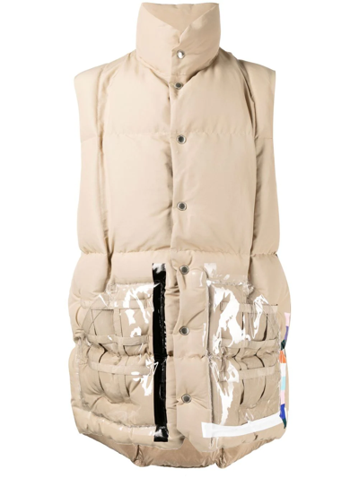 Takahiromiyashita The Soloist High-neck Padded Gilet In Brown