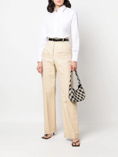 Aspesi Collarless Button-up Shirt In White