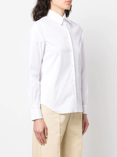 Aspesi Collarless Button-up Shirt In White