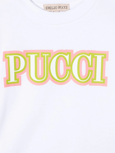 Emilio Pucci Junior Logo-print Long-sleeved T-shirt In White