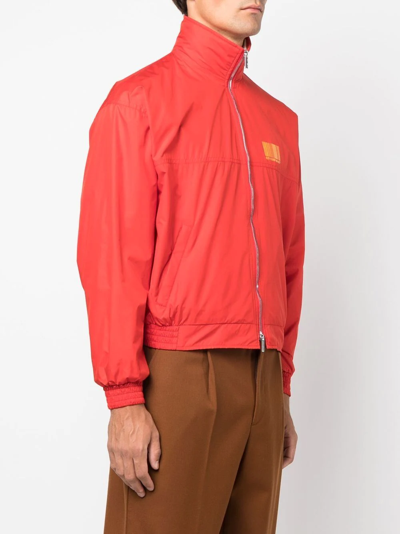 Shop Vtmnts Barcode-print Track Jacket In Red