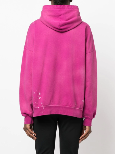 Shop Balenciaga Rainbow Logo Cotton Hoodie In Pink