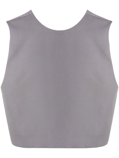 Shop Jil Sander Sleeveless Cropped Vest In Grey