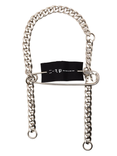 Shop Takahiromiyashita The Soloist Safety Pin-embellished Chain Necklace In Silver