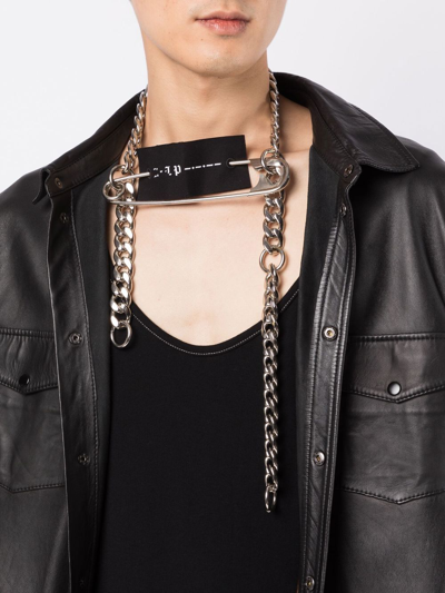 Shop Takahiromiyashita The Soloist Safety Pin-embellished Chain Necklace In Silver