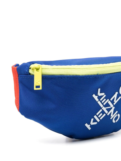 Shop Kenzo Cross Logo-print Belt Bag In Blue