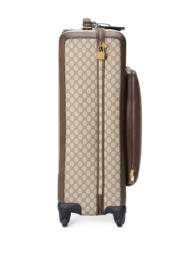 Shop Gucci Large Ophidia Suitcase In Brown