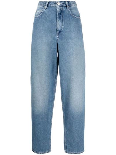 Shop Isabel Marant Étoile Cropped Straight-leg Jeans In Blue