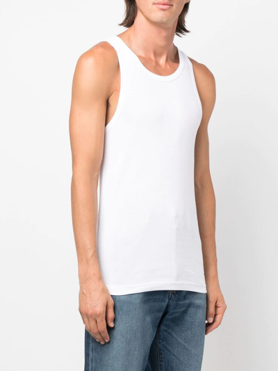 Shop Polo Ralph Lauren Embroidered-logo U-neck Vest Set Of 2 In White