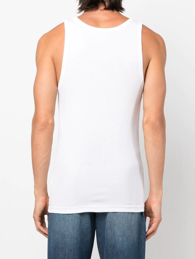Polo Ralph Lauren Embroidered-logo U-neck Vest Set Of 2 In White
