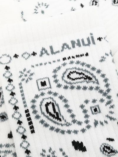 Shop Alanui Bandana-print Socks In White