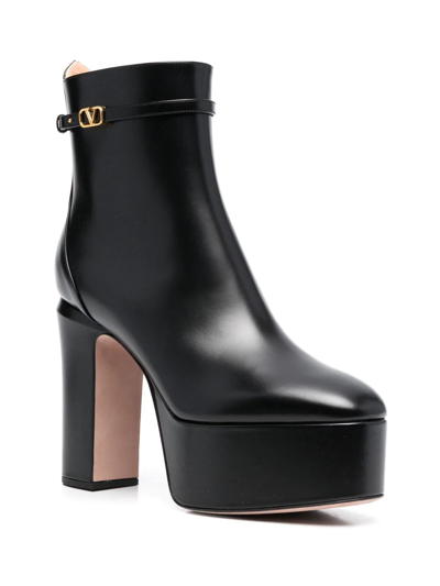 Shop Valentino Logo-buckle 125mm Boots In Black