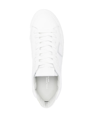 Shop Philippe Model Paris Logo-patch Low-top Sneakers In White