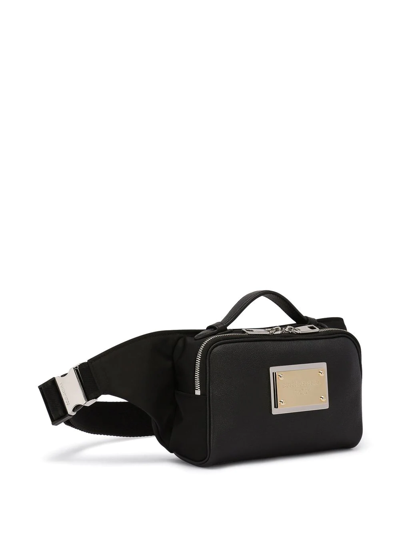Shop Dolce & Gabbana Leather Belt Bag In Black