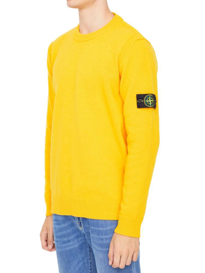 Shop Stone Island Men's Yellow Other Materials Sweater