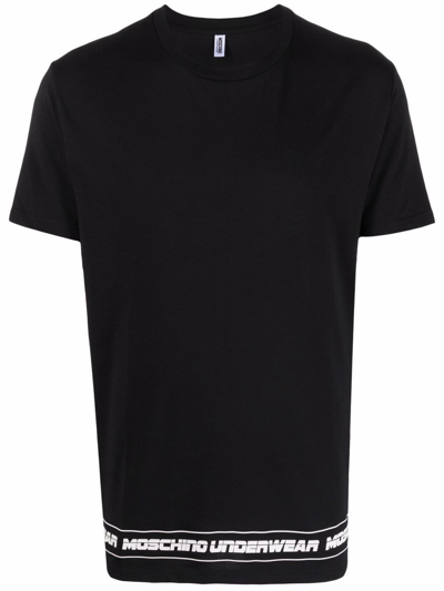 Shop Moschino Underwear Men's Black Polyester T-shirt