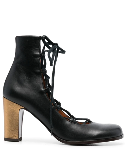 Shop Chie Mihara Faruk Lace-up 85mm Boots In Schwarz