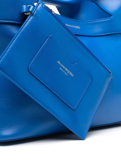 Shop Alexander Mcqueen Small Bow Tote Bag In Blau