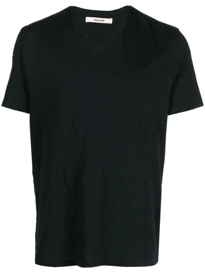 Shop Zadig & Voltaire Crew Neck Cotton T-shirt In Schwarz