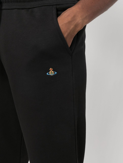 Shop Vivienne Westwood Orb Logo-embroidered Track Pants In Schwarz