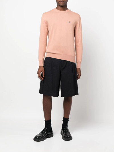 Vivienne Westwood Orb Logo-embroidered Sweater In Neutrals