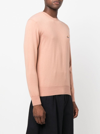 Vivienne Westwood Orb Logo-embroidered Sweater In Neutrals