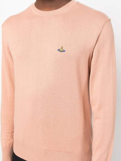Vivienne Westwood Orb Logo-embroidered Sweater In Neutrals