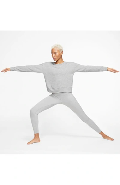 Shop Nike ® Yoga Wrap Back Sweatshirt In Grey Heather/ Platinum Tint