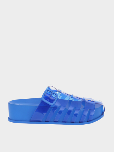 Shop Charles & Keith - Madison Caged See-through Slide Sandals In Blue