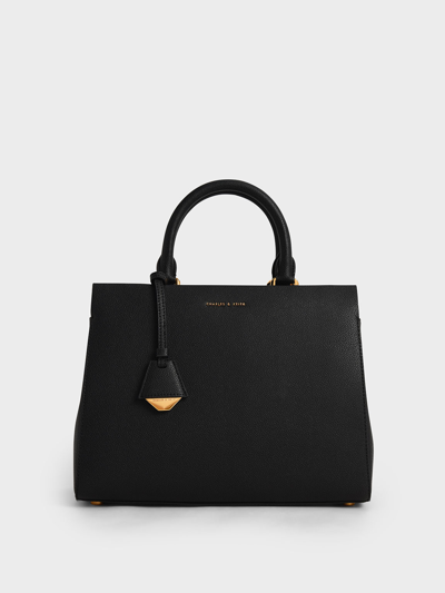 Charles & Keith Large Double Handle Bag In Black | ModeSens
