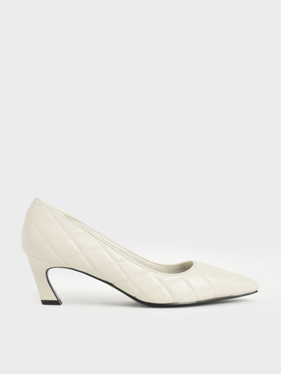 Stiletto Heel Pumps - Chalk