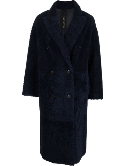 Shop Blancha Shearling Coat In Blu