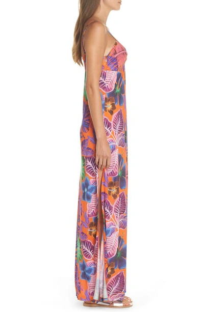 Shop Vilebrequin Floral Print Cover-up Dress In Capucine