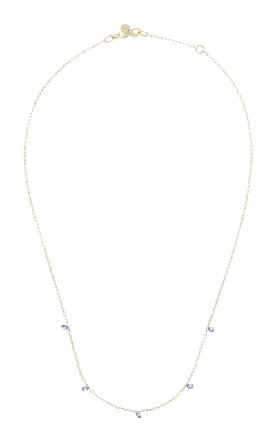 Shop Ila Solar System 14k Yellow Gold Sapphire Necklace In Blue