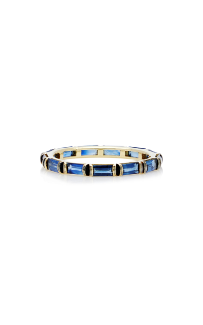 Shop Ila Merida 14k Yellow Gold Sapphire Ring In Blue
