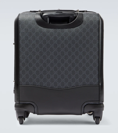 Shop Gucci Gg Supreme Small Carry-on Suitcase In Black/black