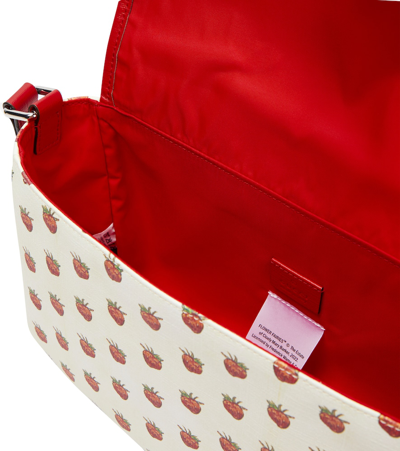 Shop Gucci Printed Shoulder Bag In Iv.mul/br.hib/b.h.iv
