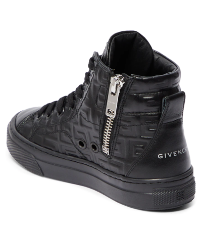 Shop Givenchy High-top Leather Sneakers In Black