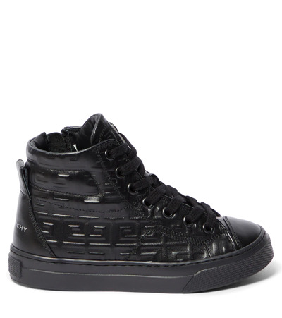 Shop Givenchy High-top Leather Sneakers In Black