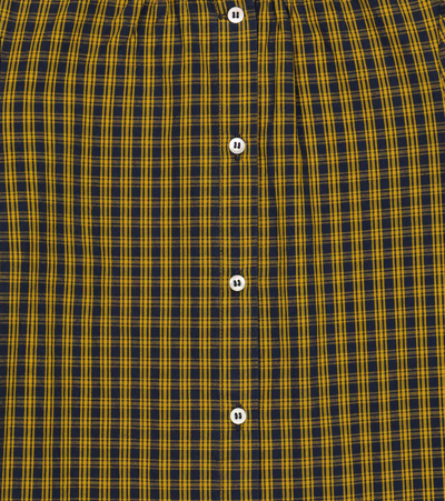 Shop Bonpoint Brunella Checked Cotton Blouse In Ca Jaune Soleil