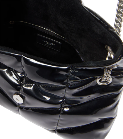 Shop Saint Laurent Puffer Small Faux Leather Shoulder Bag In Nero