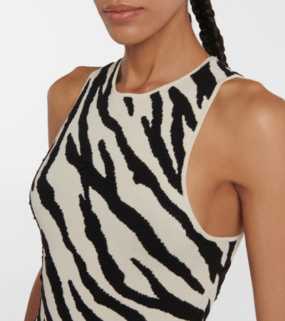 Shop Proenza Schouler White Label Zebra-print Minidress In Ecru/black