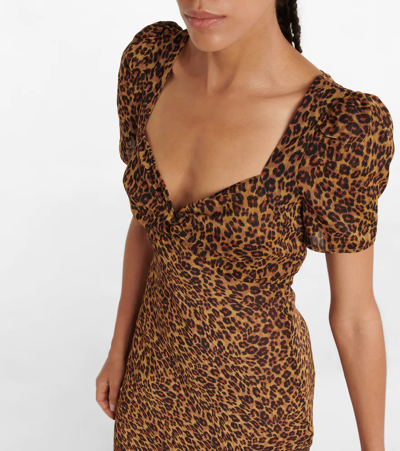 Shop Staud Lea Leopard-print Chiffon Maxi Dress