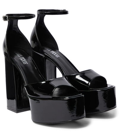 Shop Paris Texas Tatiana Patent Leather Platform Sandals In Black